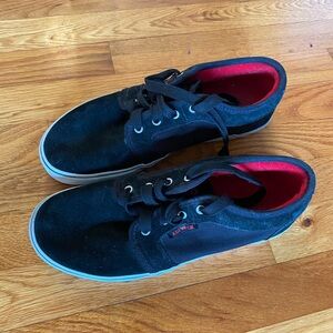 Vans Black and Red Sneakers Canvas Lace-Up